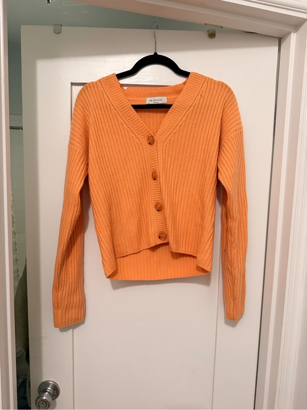Beatrice Ribbed Cardigan 
Cropped V-Neck Button Ribbed Sweater - Picture 3 of 3